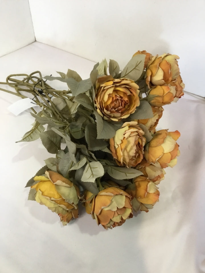 Green/Yellow Roses Faux Flowers