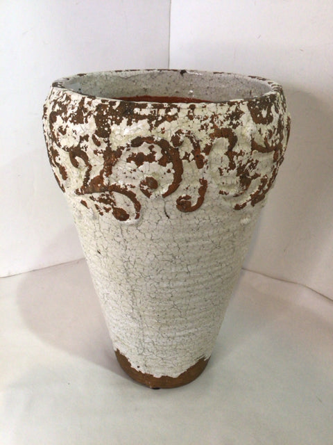 Rustic White Ceramic Planter