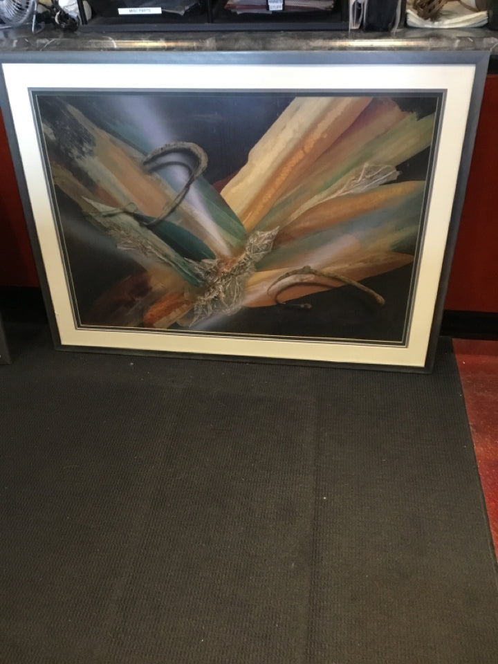 Gray/Multi Abstract Framed Art