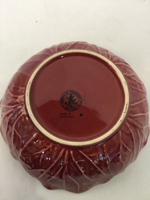 Bordallo Pinheiro Red Ceramic Cabbage Bowl