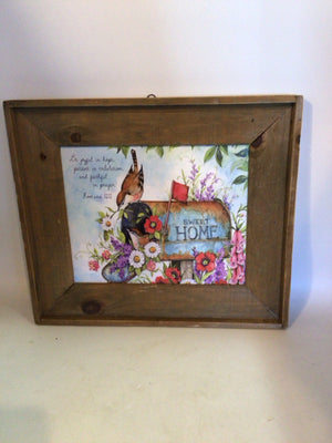 Rustic Wood Frame Mailboxes Multi-Color Wall Decoration