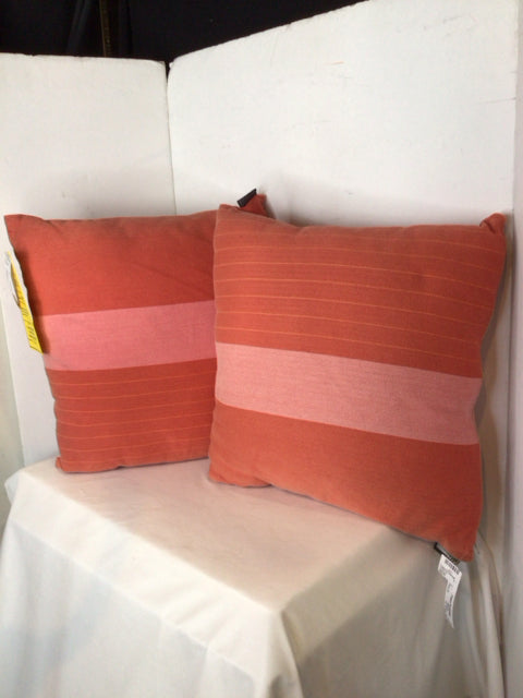 Pair Red/Pink Cotton Pillow Set