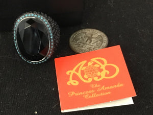 Black/Blue Marcasite Ring