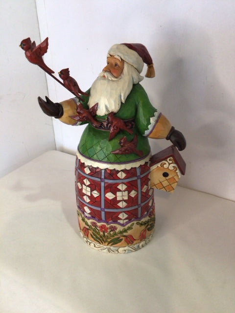 Jim Shore Figurine Red/white Wood Santa Holiday Item