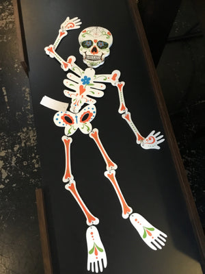 Halloween White Wood Skeleton Holiday Item