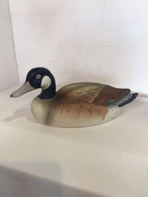 Andrea by Sadek Traditional White/Green Pottery Goose Figurine