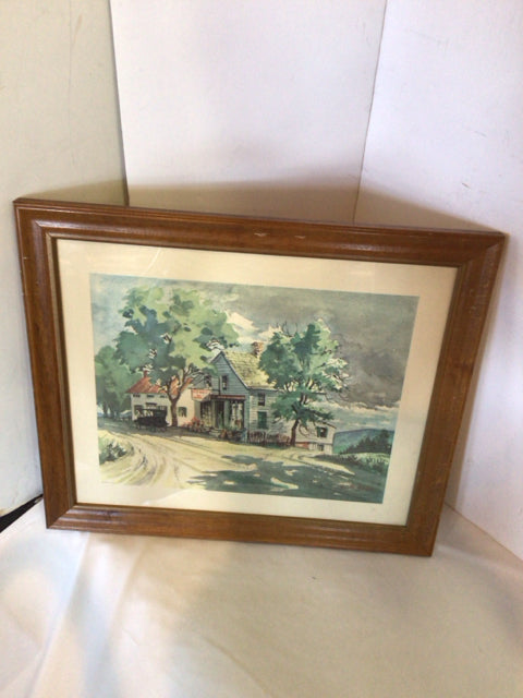 Signed Vintage Store Framed Art