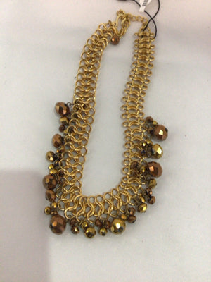 Gold/Brown Beads Necklace