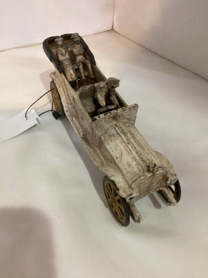 Vintage Cast Iron White Car Toy