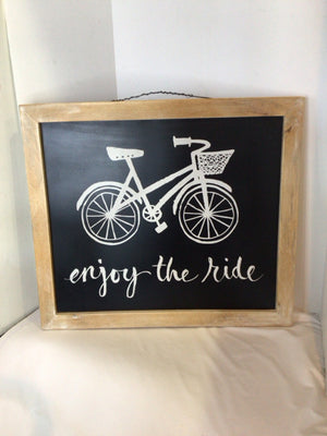 Whimsical Black/White Bicycle Framed Art