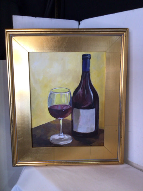 Yellow/Red Wine Framed Art