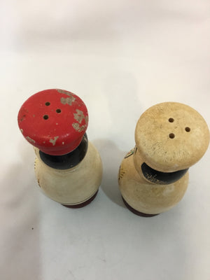 Vintage White/Multi Wood Salt & Pepper