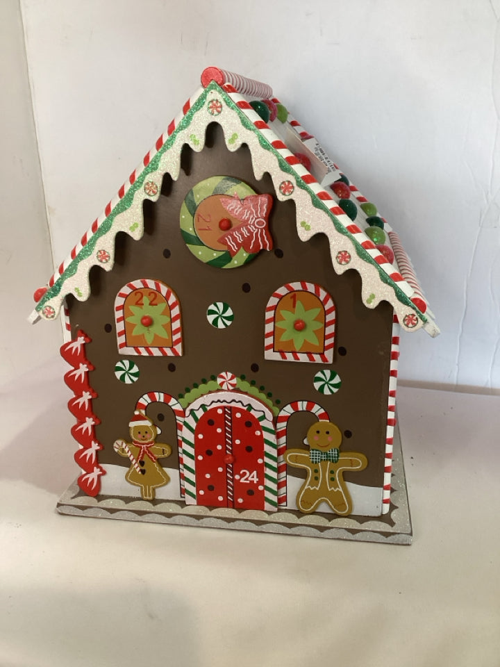 Christmas Brown/Multi Wood Gingerbread House Holiday Item