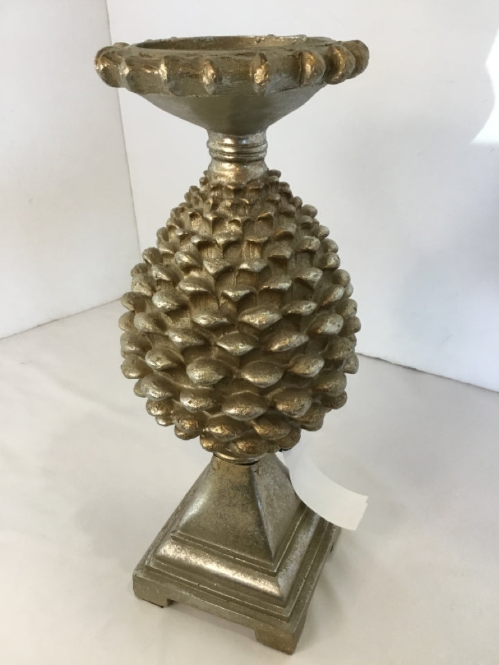 Pull Out Table Gold Plaster Pine Cone Candle Holder