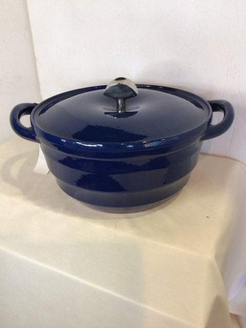 Enamel Blue Lidded Pan