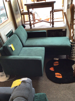 Burrow Love Seat Velvet Green Sectional Sofa DVL2AUYX