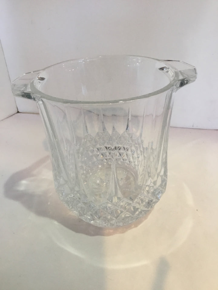 Clear Cut Crystal Ice Bucket