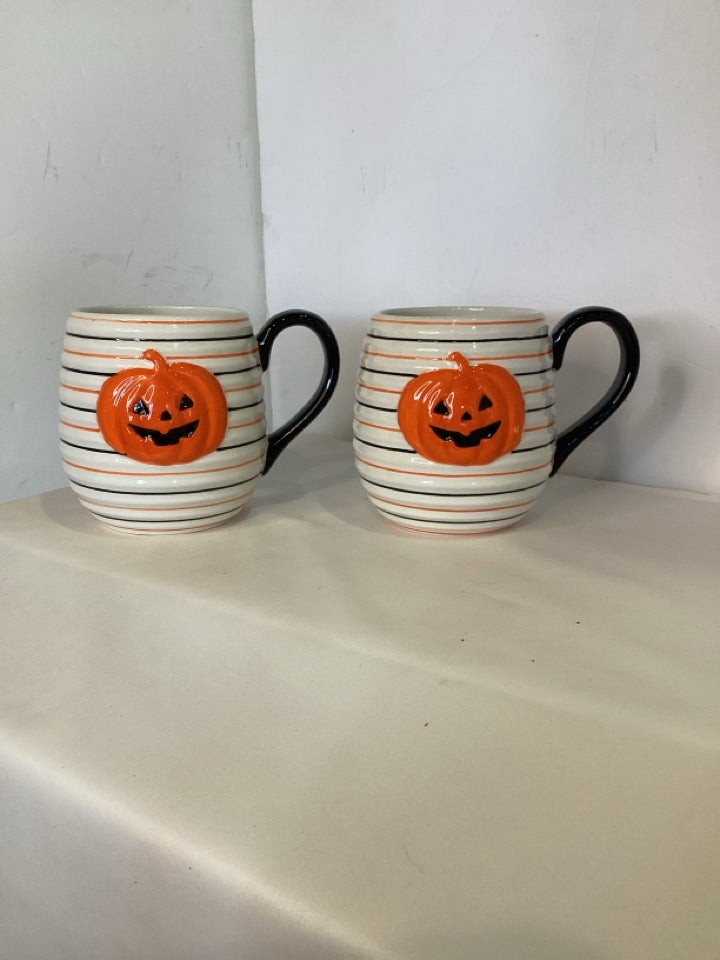 Lang Mug Ceramic Jack o'Lantern Set of 2 Holiday Item