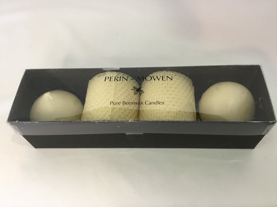 Perin-Mowen Beeswax Set of 4 Candles