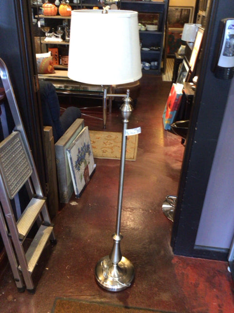 Floor Silver Swing Arm Lamp