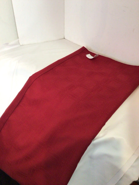 Red Polyester Squares Tablecloth