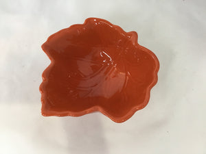 Celebrate It Fall Orange Ceramic Leaf Bowl