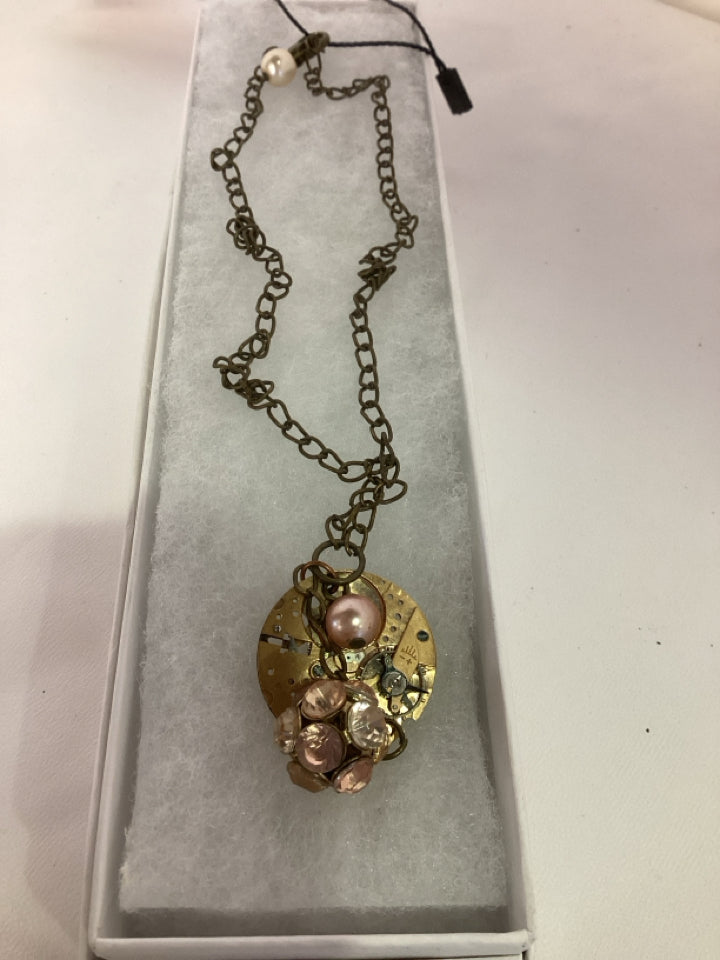 Bronze Rhinestone Necklace