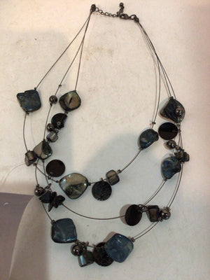 Charcoal Multi Strand Abalone Necklace