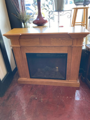 Light Wood Electric Fireplace