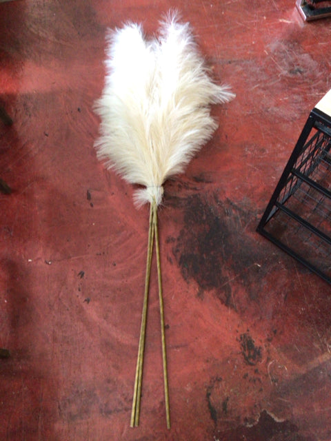 White Pampas Grass Set of 3 Faux Flowers