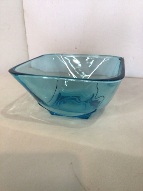 Blue Glass Square Bowl