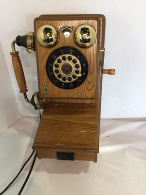Vintage Wood Brown Phone Access.