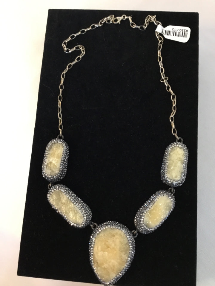 Cream Chunky Pave Necklace