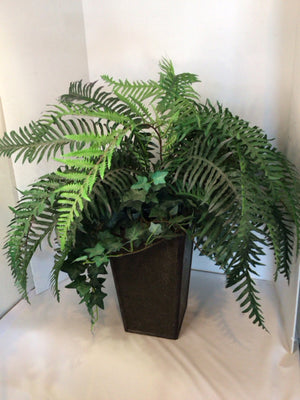 Green Fern In Planter Silk Plant
