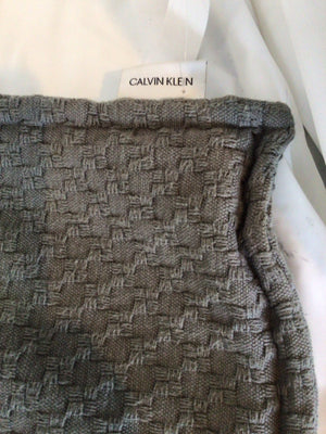 Calvin Klein Gray Basketweave Pillow Cover