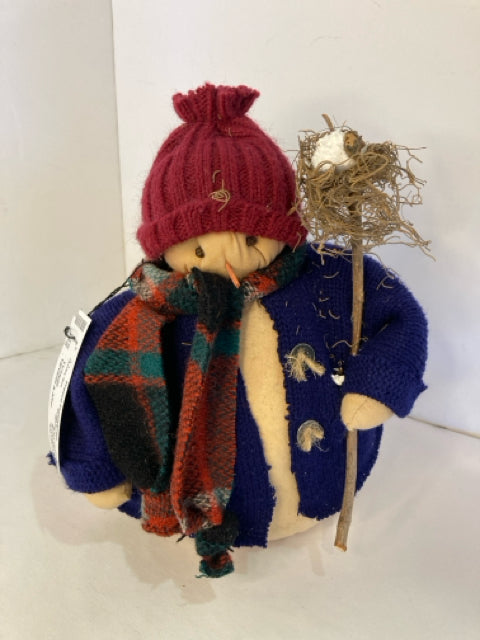 Blue/Red Cotton Stuffed Snowman Holiday Item