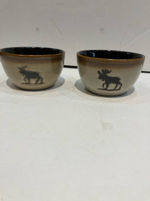 Set of 2 Tan/Brown Ceramic Woodland Holiday Item