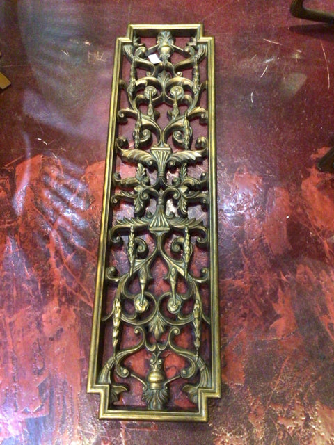 Antiqued Gold Resin Scroll Wall Hanging Art