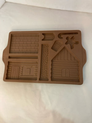 Longaberger Pan Brown Pottery Gingerbread House Holiday Item