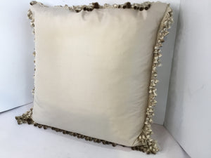Cream Satin Tassel Cushion