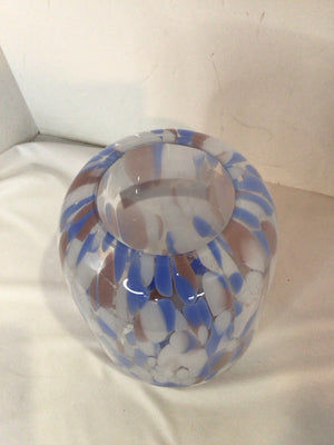 White/Blue Glass Vase