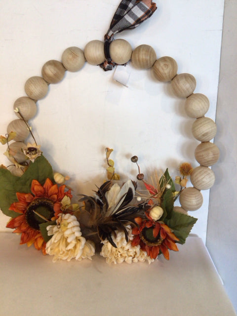 Autumn Cream Wood Wreath