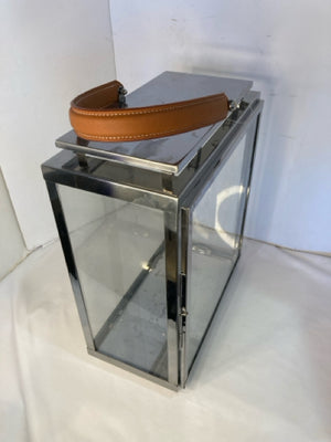 Silver Chrome/Glass Lantern