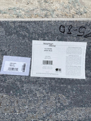 Nourison Polyester 5 x 7 Blue/White Rug