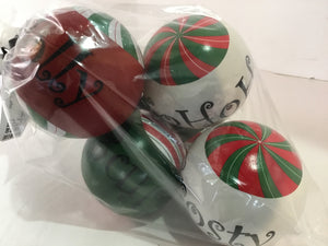 Balls Red/Green Wood Words Holiday Item