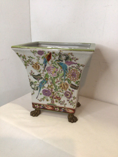 Vintage Oriental Multi Porcelain Floral Planter