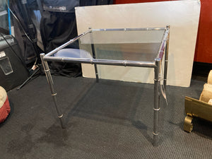 MCM Smoked Glass Bamboo Chrome Table