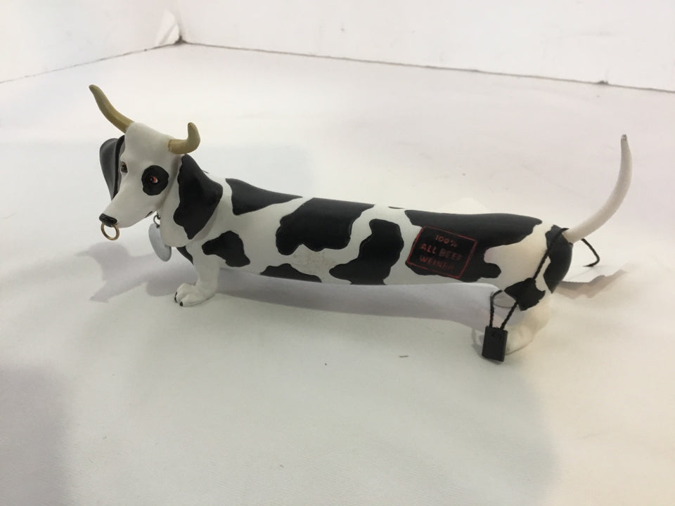 Black/White Resin & glass Dog Figurine