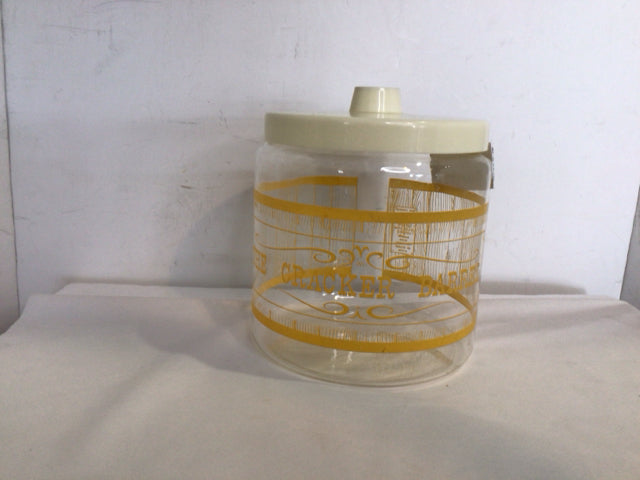 Vintage Yellow Glass Canister