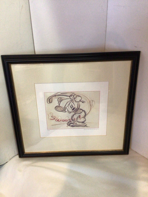 Sketch Cream/Black Mickey Mouse Framed Art